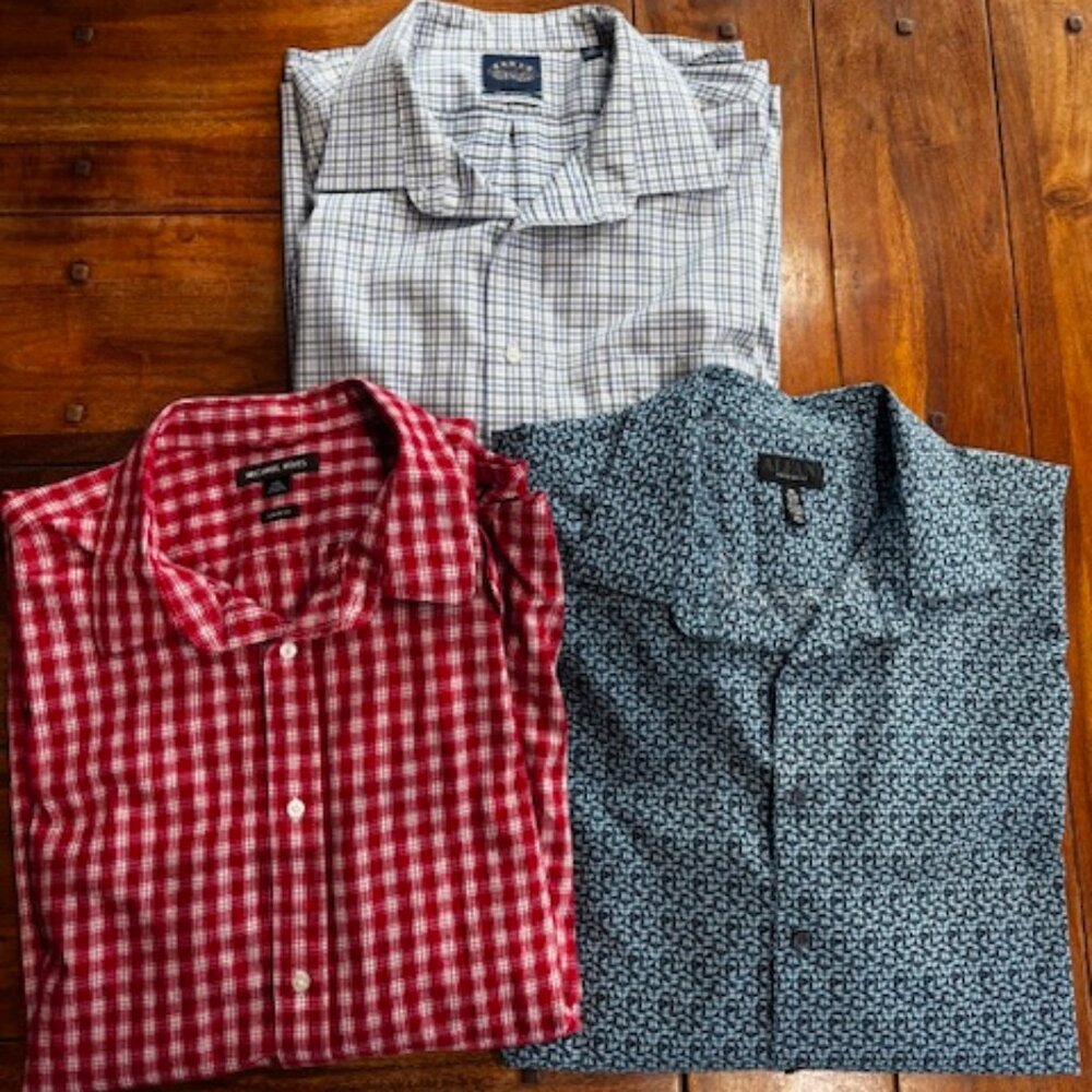 Lot of three Men's Long Sleeve Button Down Shirts - Size XXL